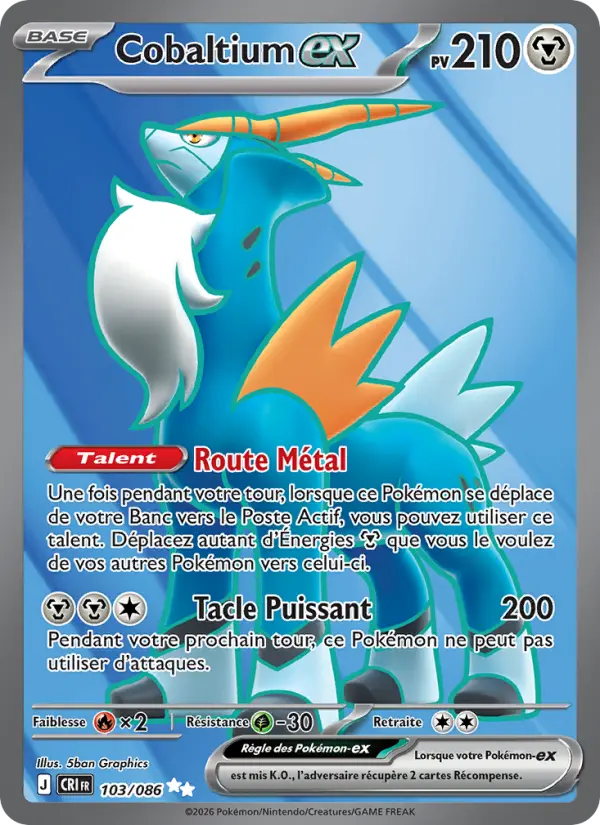 Carte Pokemon 103/086 Cobaltium-ex | LorenZone