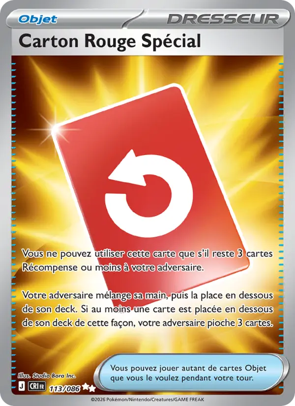 Carte Pokemon 113/086 Carton Rouge Spécial | LorenZone