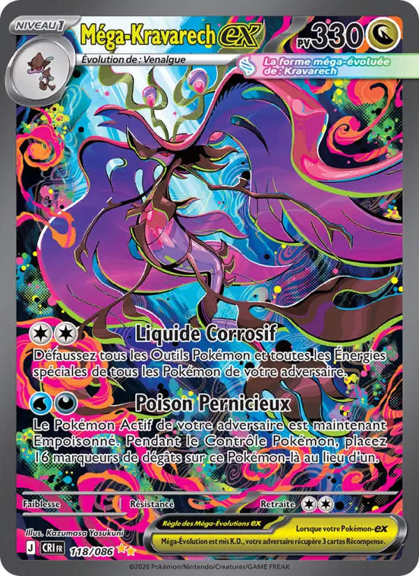 Carte Pokemon 118/086 Méga-Kravarech-ex | LorenZone
