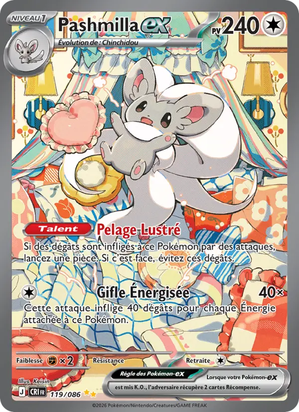 Carte Pokemon 119/086 Pashmilla-ex | LorenZone