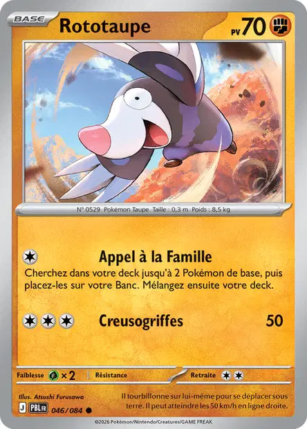 Carte Pokemon 046/084 Rototaupe | LorenZone