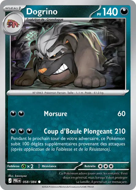 Carte Pokemon 058/084 Dogrino | LorenZone
