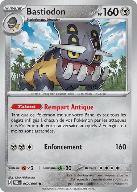 Carte Pokemon 062/084 Bastiodon | LorenZone