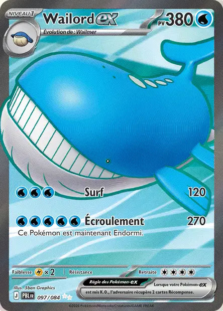 Carte Pokemon 097/084 Wailord-ex Ultra Rare | LorenZone