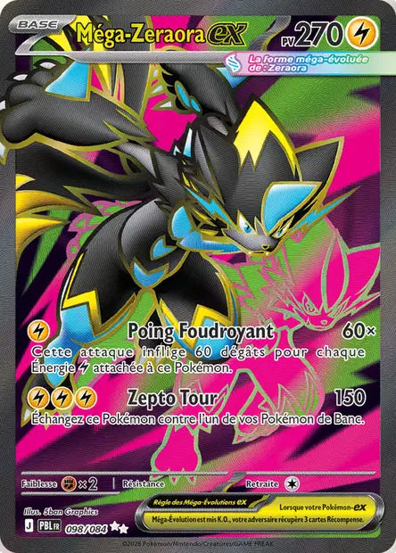 Carte Pokemon 098/084 Méga-Zeraora-ex Ultra Rare | LorenZone
