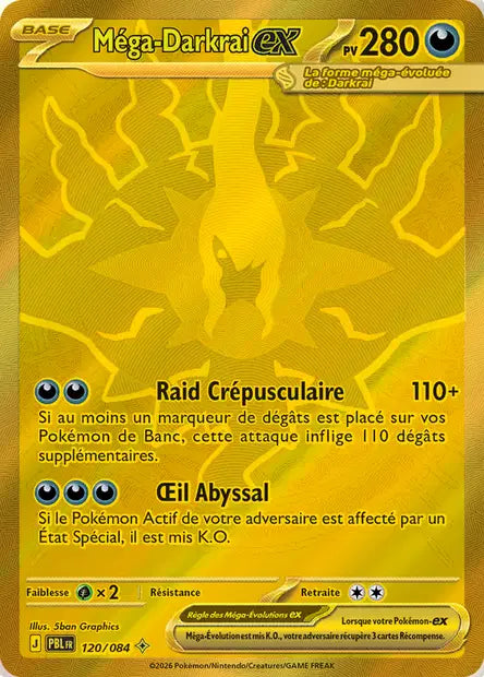 Carte Pokemon 120/084 Méga-Darkrai-ex Mega Hyper Rare | LorenZone