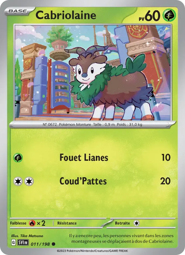 Carte Pokemon 011/198 Cabriolaine | LorenZone