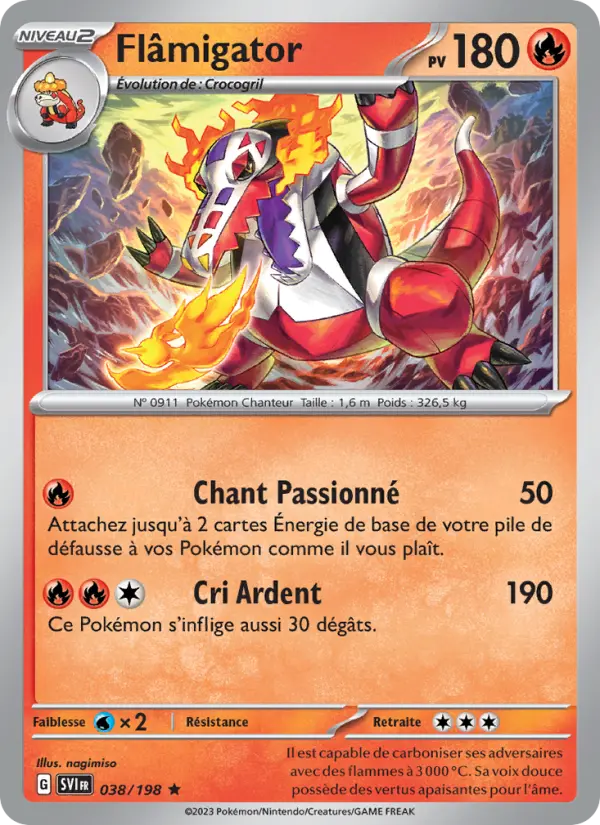 Carte Pokemon 038/198 Flâmigator Holo | LorenZone