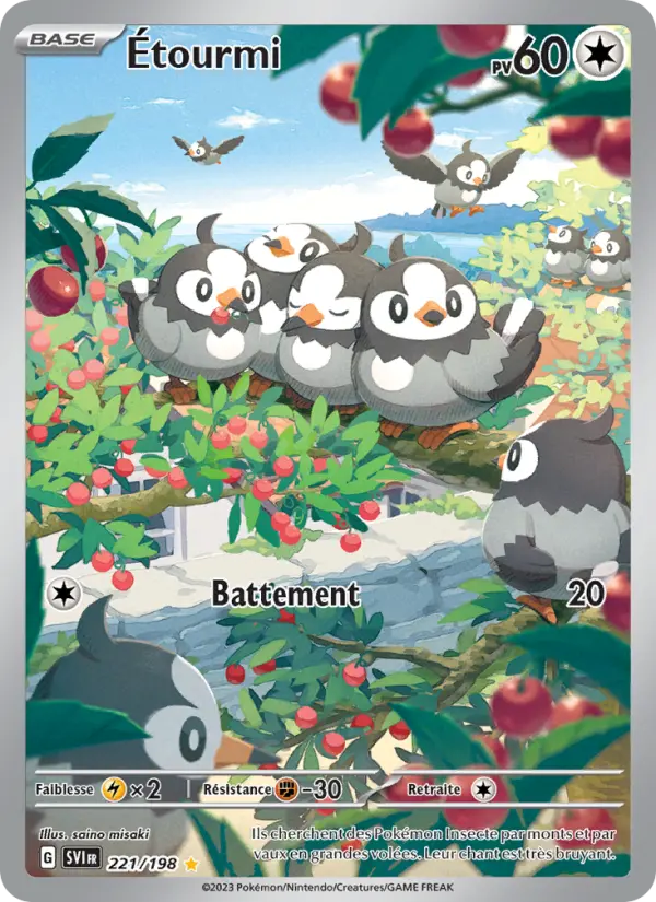 Carte Pokemon 221/198 Étourmi Illustration Rare | LorenZone