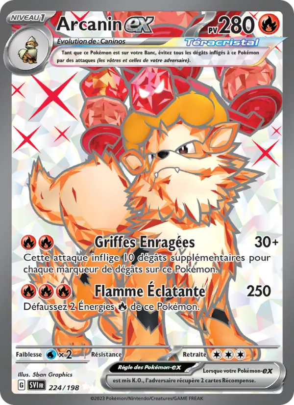 Carte Pokemon 224/198 Arcanin-ex | LorenZone