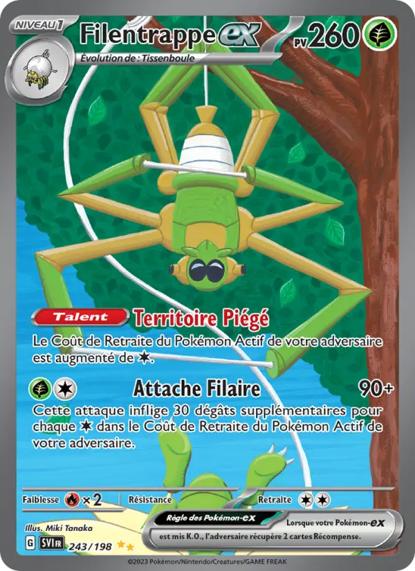 Carte Pokemon 243/198 Filentrappe-ex Illustration Spéciale Rare | LorenZone