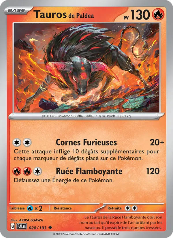Carte Pokemon 028/193 Tauros de Paldea | LorenZone