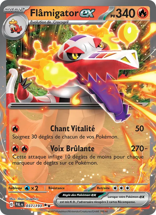 Carte Pokemon 037/193 Flâmigator-ex | LorenZone