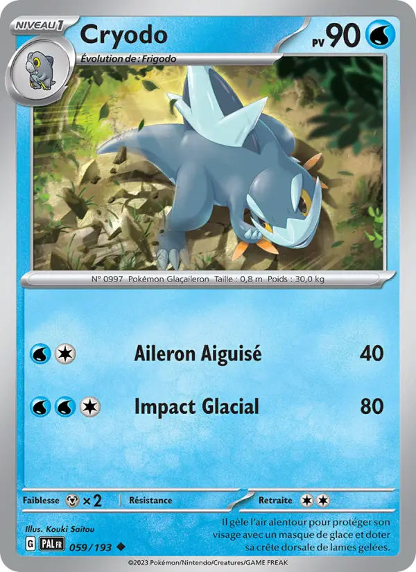 Carte Pokemon 059/193 Cryodo | LorenZone
