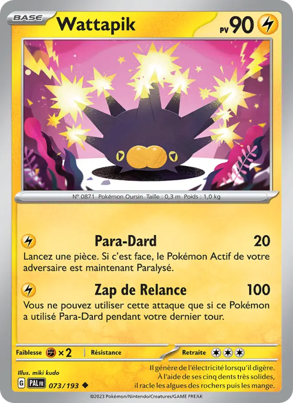Carte Pokemon 073/193 Wattapik | LorenZone