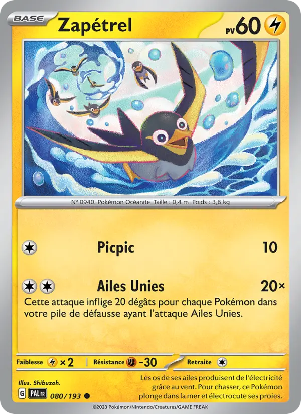 Carte Pokemon 080/193 Zapétrel | LorenZone