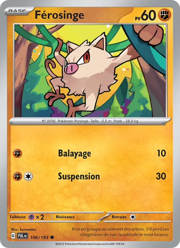 Carte Pokemon 106/193 Férosinge | LorenZone