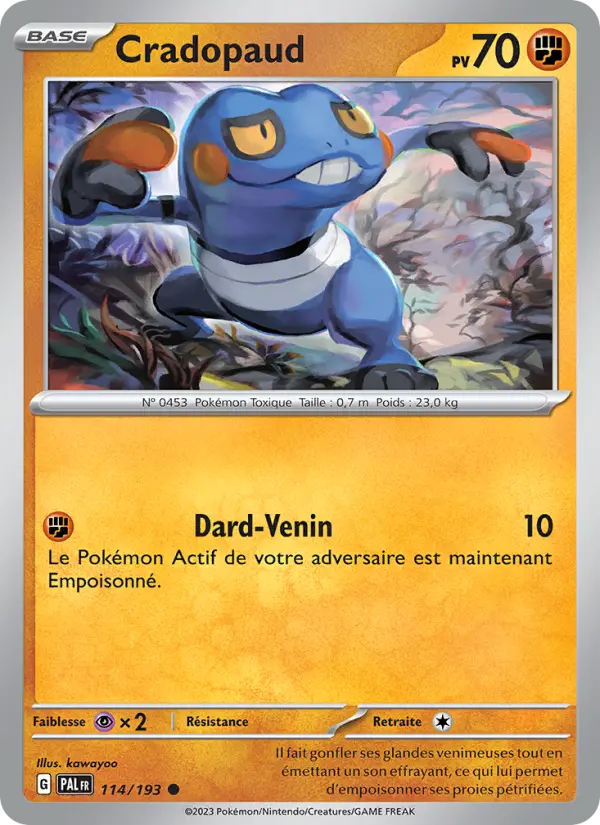 Carte Pokemon 114/193 Cradopaud | LorenZone