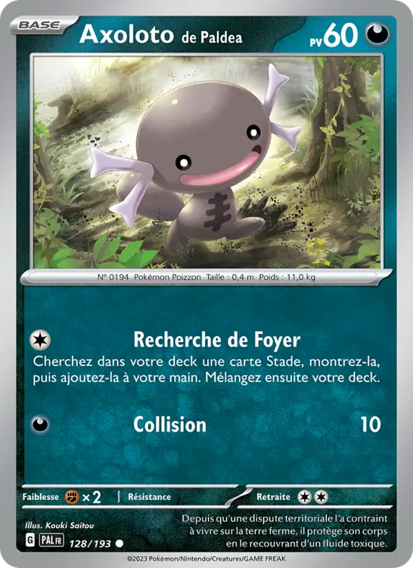 Carte Pokemon 128/193 Axoloto de Paldea | LorenZone