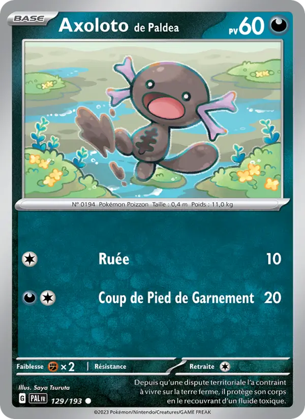 Carte Pokemon 129/193 Axoloto de Paldea | LorenZone