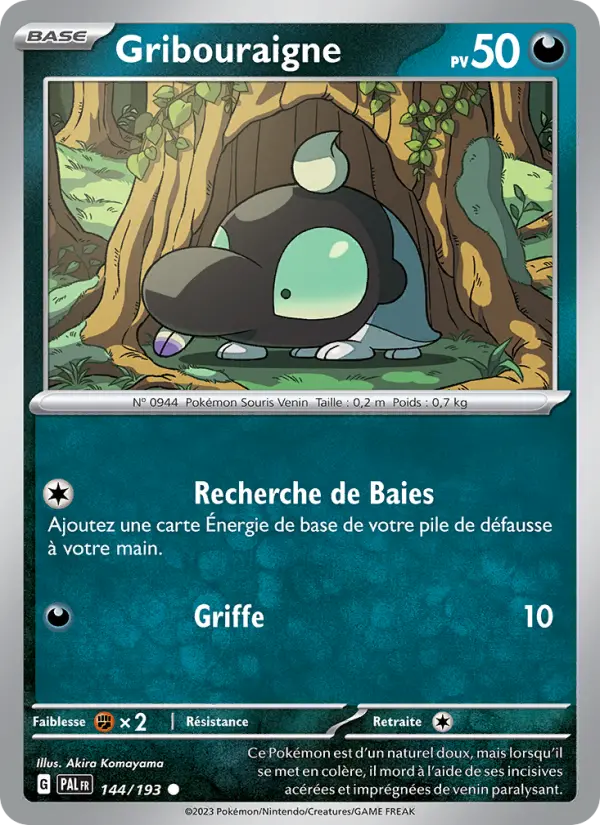 Carte Pokemon 144/193 Gribouraigne | LorenZone