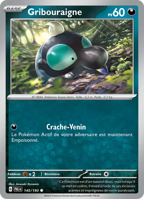Carte Pokemon 145/193 Gribouraigne | LorenZone