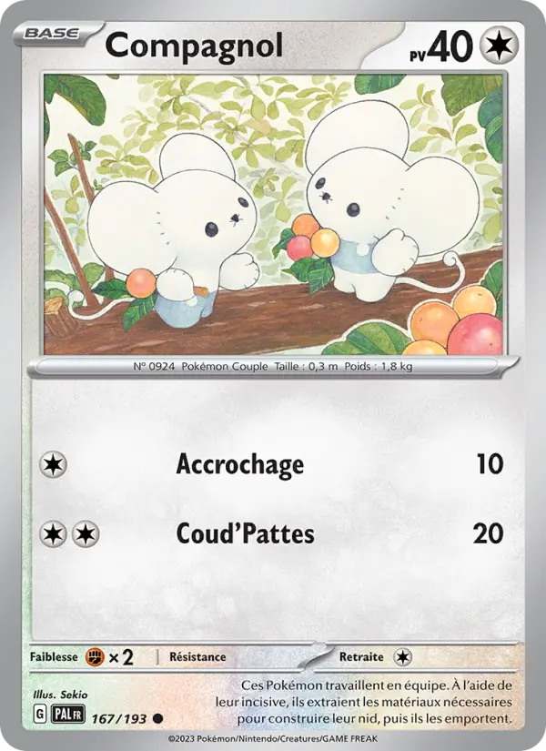 Carte Pokemon 167/193 Compagnol | LorenZone