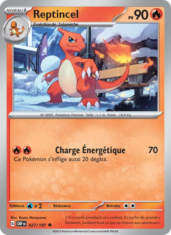 Carte Pokemon 027/197 Reptincel Reverse | LorenZone