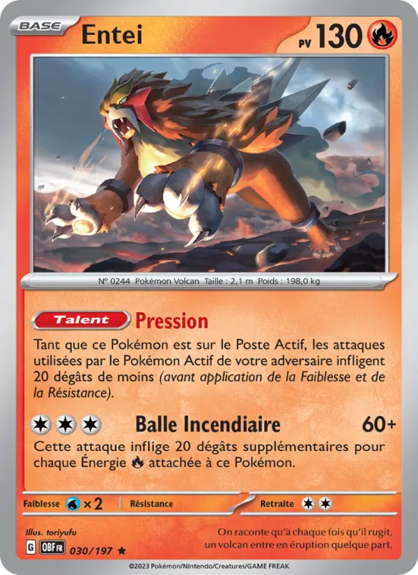 Carte Pokemon 030/197 Entei Holo | LorenZone