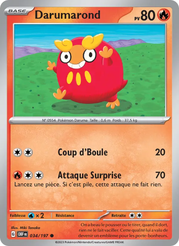 Carte Pokemon 034/197 Darumarond | LorenZone