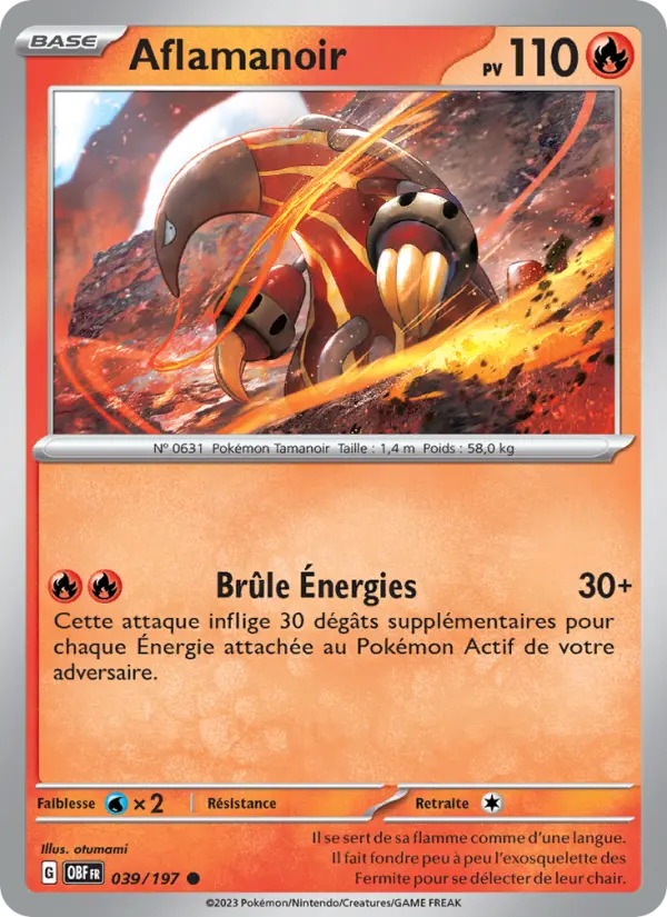 Carte Pokemon 039/197 Aflamanoir | LorenZone