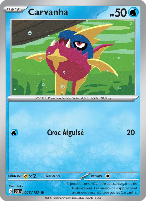 Carte Pokemon 046/197 Carvanha | LorenZone