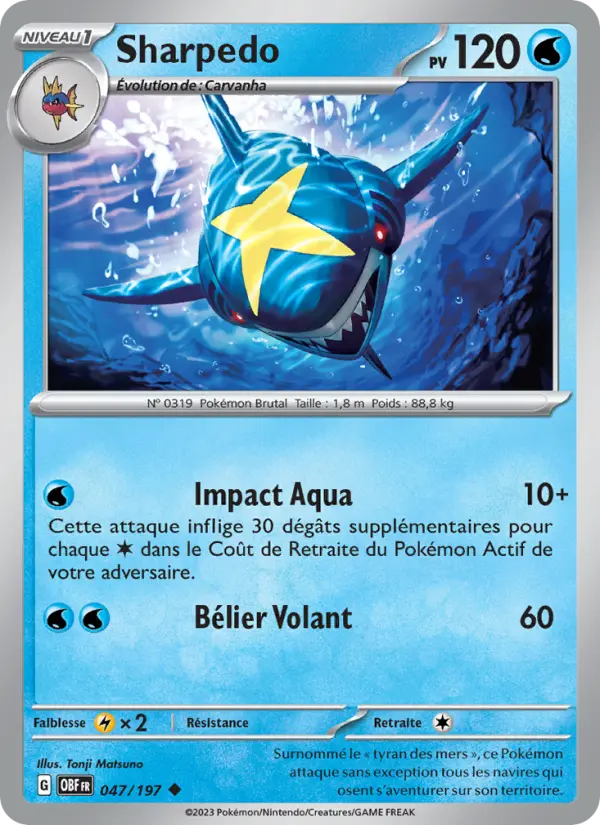 Carte Pokemon 047/197 Sharpedo | LorenZone
