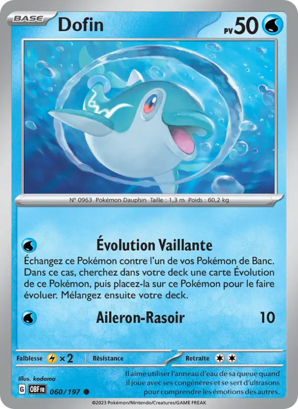 Carte Pokemon 060/197 Dofin | LorenZone