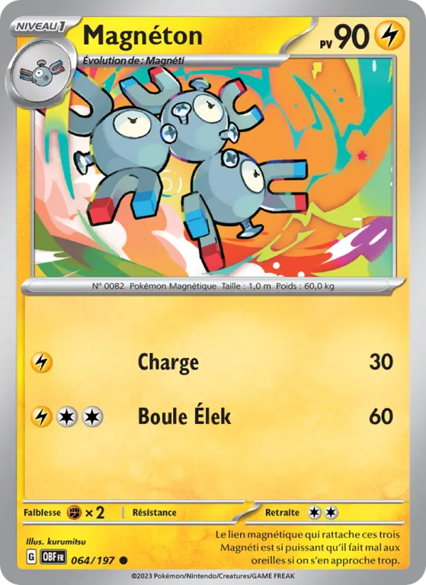 Carte Pokemon 064/197 Magnéton | LorenZone