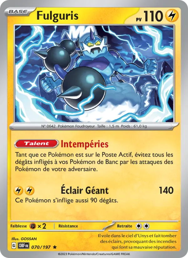 Carte Pokemon 070/197 Fulguris Holo | LorenZone