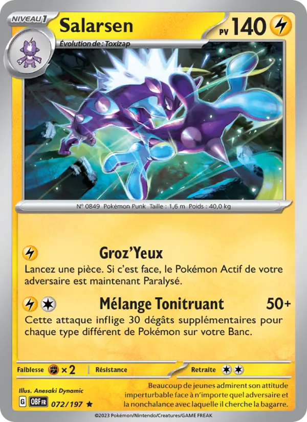 Carte Pokemon 072/197 Salarsen Reverse | LorenZone