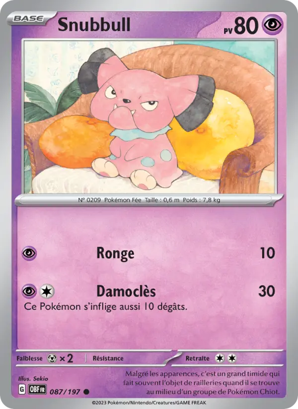 Carte Pokemon 087/197 Snubbull | LorenZone