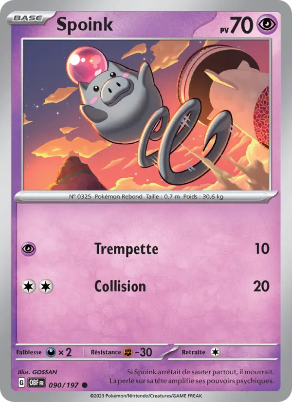 Carte Pokemon 090/197 Spoink | LorenZone