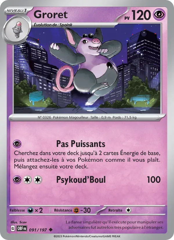 Carte Pokemon 091/197 Groret | LorenZone