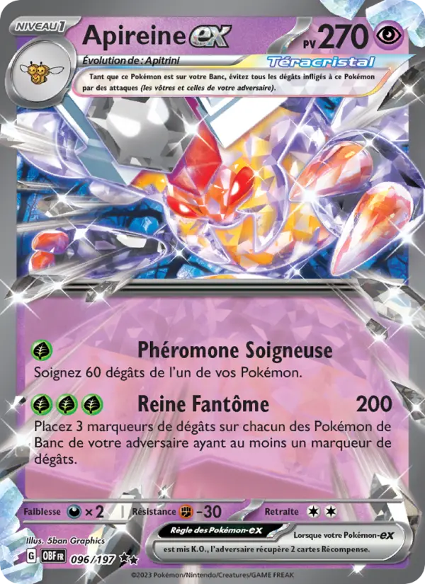 Carte Pokemon 096/197 Apireine-ex | LorenZone