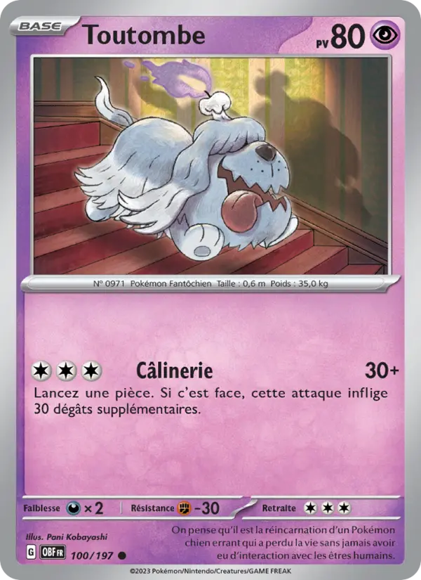 Carte Pokemon 100/197 Toutombe Reverse | LorenZone