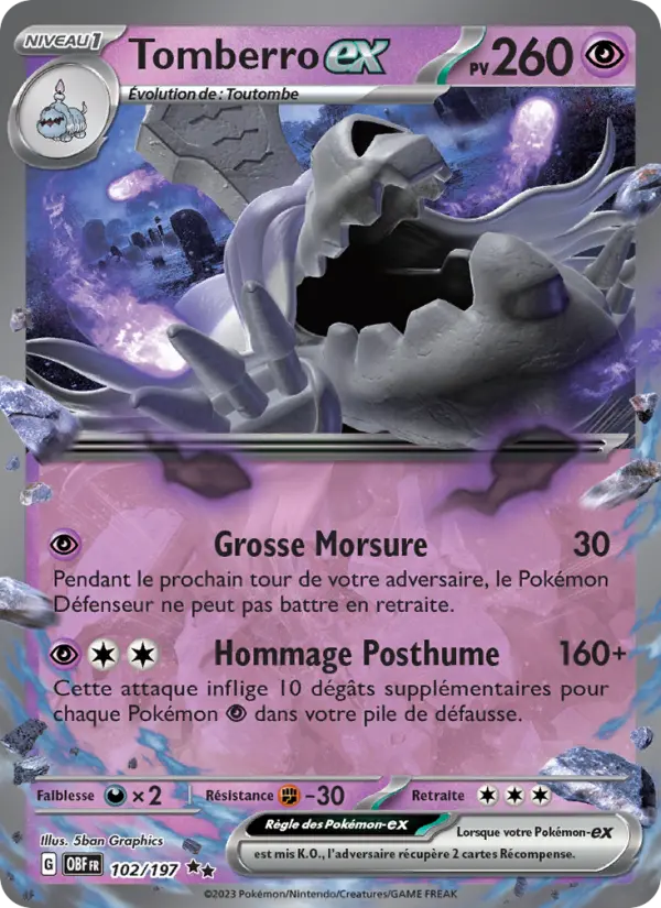 Carte Pokemon 102/197 Tomberro-ex | LorenZone
