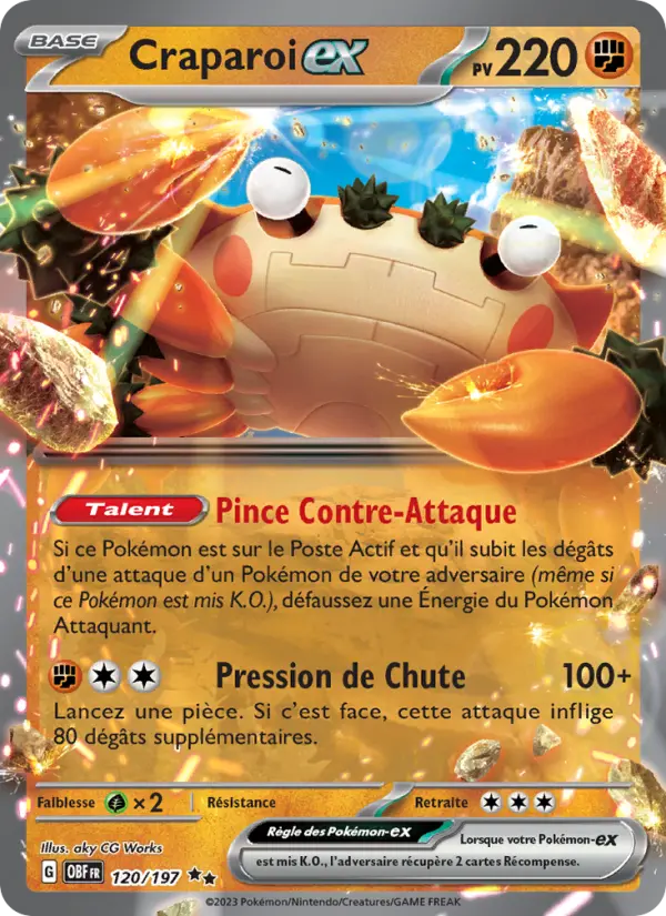 Carte Pokemon 120/197 Craparoi-ex | LorenZone