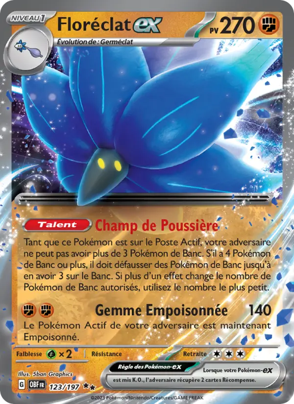 Carte Pokemon 123/197 Floréclat-ex | LorenZone