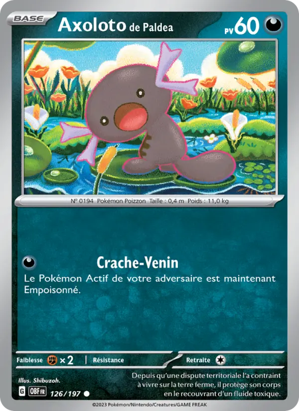 Carte Pokemon 126/197 Axoloto de Paldea | LorenZone