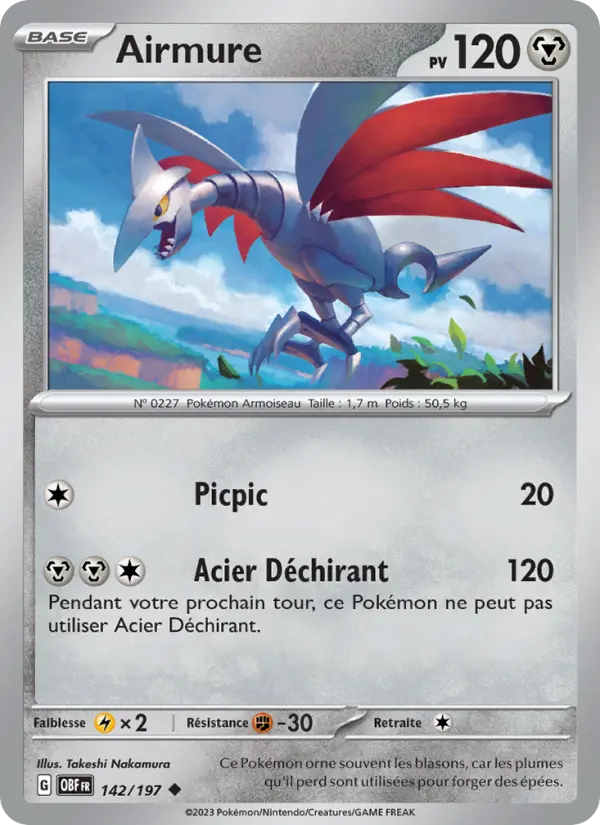 Carte Pokemon 142/197 Airmure | LorenZone