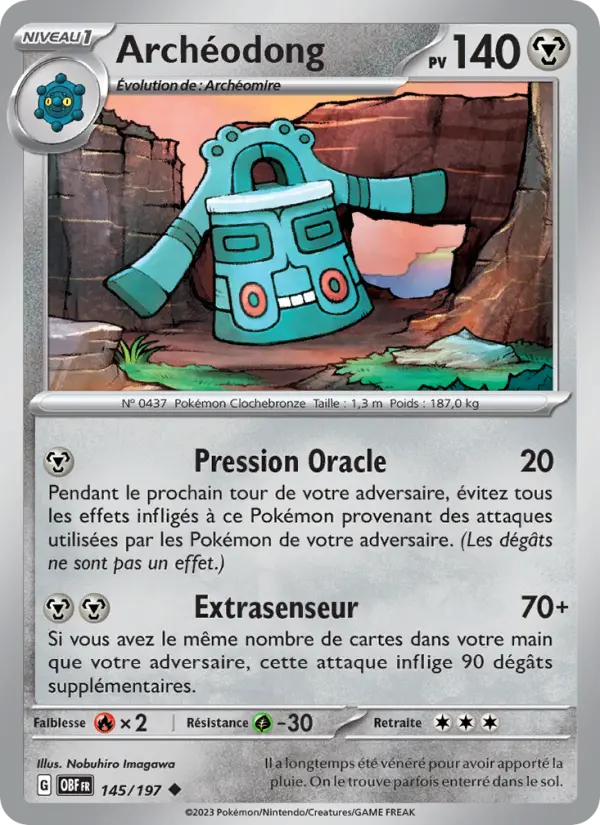 Carte Pokemon 145/197 Archéodong | LorenZone