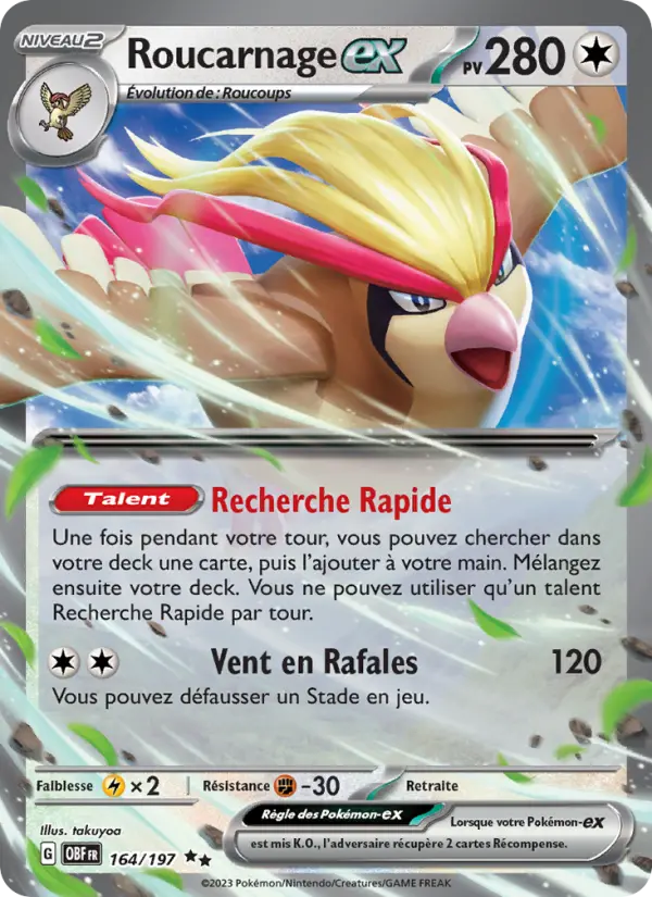 Carte Pokemon 164/197 Roucarnage-ex | LorenZone