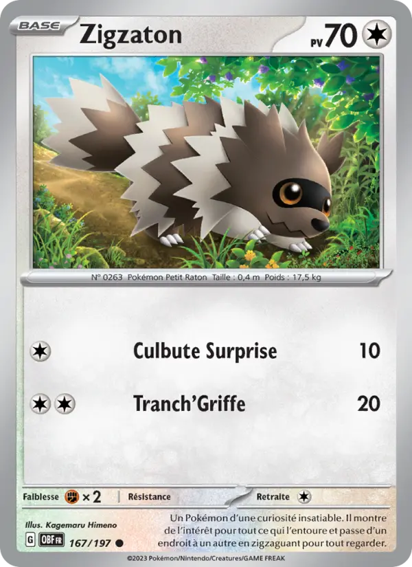 Carte Pokemon 167/197 Zigzaton | LorenZone